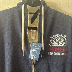 The Last Duel Movie Navy Blue Film Crew 2020 Men's Hoodie Medium NWT